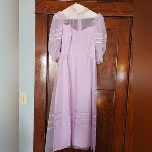 Vintage Lavender Sheer Sleeve Dress